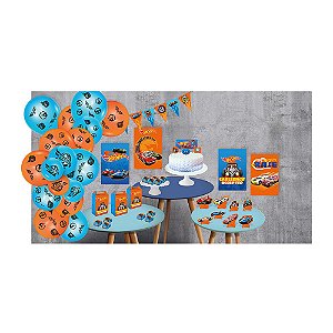 Kit Decorativo Só Um Bolinho Hot Wheels 90 Peças Festcolor