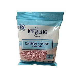 Confeito Miçanga Rosa 80G Iceberg