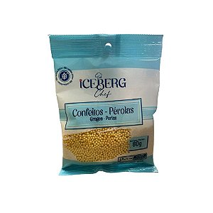 Confeito Miçanga Amarela 80G Iceberg