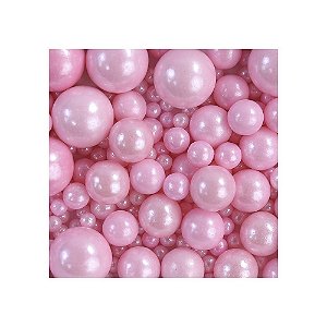 Confeito Sugar Beads Perolizados Rosa Sortido 100G Allonsy