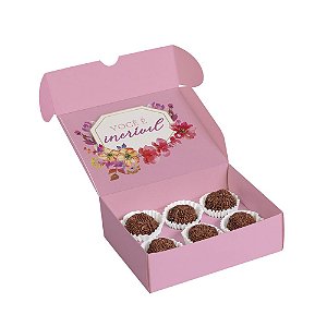 Caixa Para 6 Brigadeiros Marie 13x10,6x4,5 Packpel Com 10 Unidades