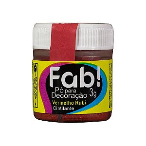 Pó para Decoração Vermelho Rubi 3g Fab