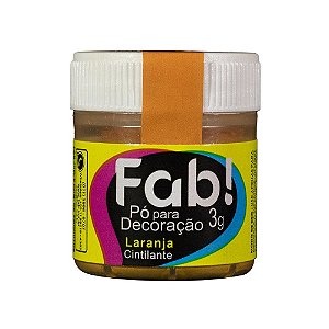 Pó para Decoração Laranja 3g Fab