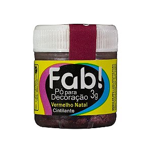 Pó para Decoração Vermelho Natal 3g Fab