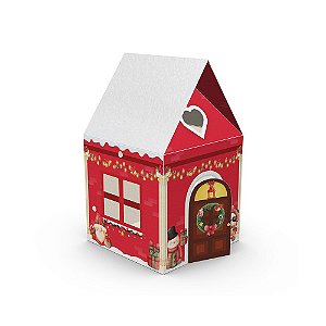 Caixa Casinha Mini Panetone Cidade do Natal Com 10 Unidades Ideia