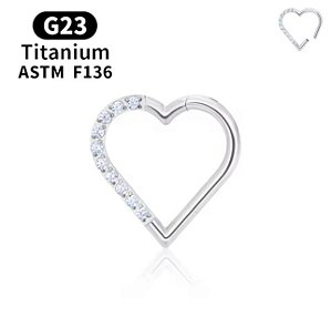 PIERCING ARGOLA CORAÇÃO CRAVEJADO TITÂNIO
