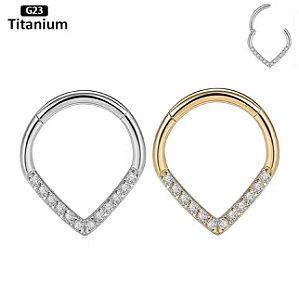 PIERCING ARGOLA GOTA CRAVEJADA TITÂNIO