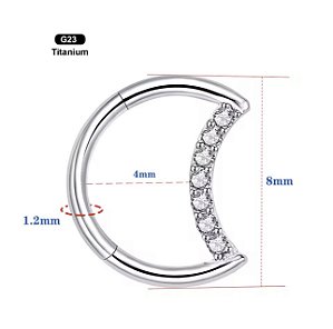 PIERCING ARGOLA LUA CRAVEJADA TITÂNIO