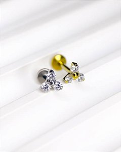 PIERCING LABRET TRINITY CRAVEJADA RI TITÂNIO
