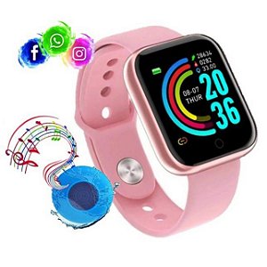 Smartwatch Relógio Inteligente Bluetooth Monitor De Saúde (Rosa)
