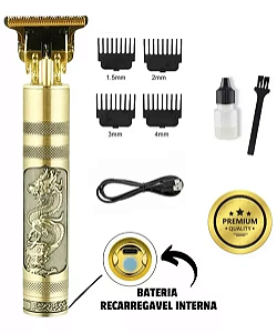 Máquina Barbear E Cortar Cabelo Profissional Dragão Sem Fio