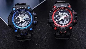 Relógio Masculino S-Sports Eletrônico Digital Com Cronômetro
