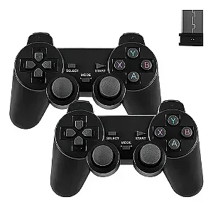 Kit 02 Controles Joystick Sem Fio: Game Stick 4k, Tv Box, Pc