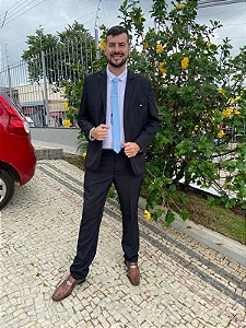 Terno Slim Microfibra Preto Premium