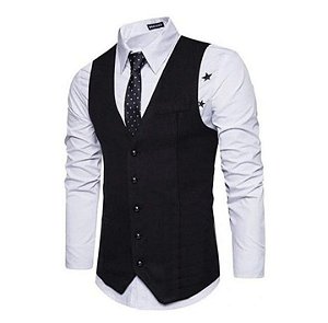 Colete Social Masculino Oxford Preto
