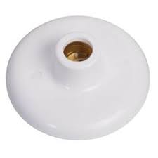 Plafon com soquete de porcelana branco Elite