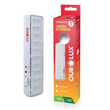 Luminárias Luz De Emergência 30 Leds 2w Bivolt Recarregável