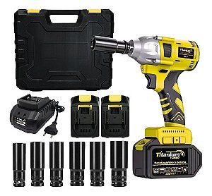 Chave De Impacto 21V  6 Soquete 2 Baterias