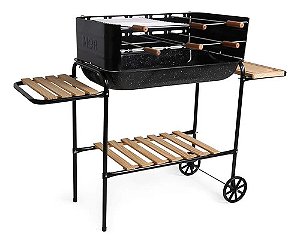 Churrasqueira Carvão Rodeio Bacia Esmaltada Portatil