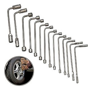 Jogo Chave Roda Biela L 14 Pçs 6 A 19mm Aço Carbono Cromado