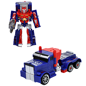 Caminhão Optmus Prime Carrinho Vira Robo Bate E Volta Carro