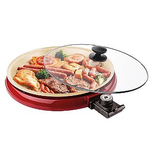 Multi Grill Cadence Ceramic Pan Vermelho GRL350 - 127V