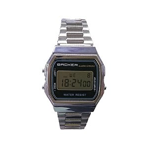 Relógio Masculino Backer Digital 15001453M - Prata
