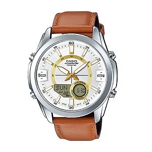 Relógio Masculino Casio World Time Amw-810l-5avdf - Prata