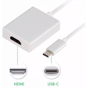 Adaptador Lys USB Tipo C x Hdmi - Branco/Prata
