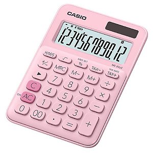 Calculadora Casio Básica Solar e Bateria MS-20UC-PK - Rosa