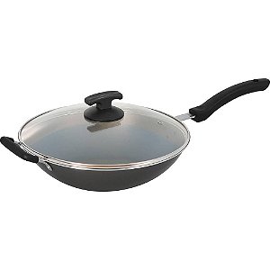 Panela Wok Ramos N°30 com Tampa de Vidro Grafite - WK00036