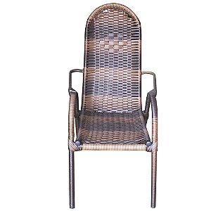 Cadeiras de Fio para Varanda Junco Sintético - Marrom/Café
