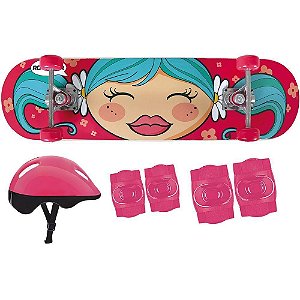 Kit Skate Infantil Mor Feminino 40600202 - Pink