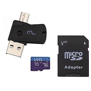 Cartão de Memória Multilaser Ultra Speed-I 16GB MC150 Preto