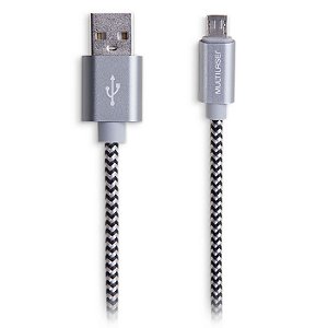 Cabo Micro USB Multilaser 1,5m WI341 - Cinza