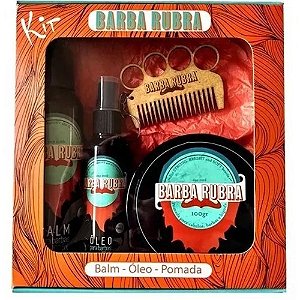 Kit Barba Rubra Barba Cabelo e Bigode Balm Óleo Pomada 2222