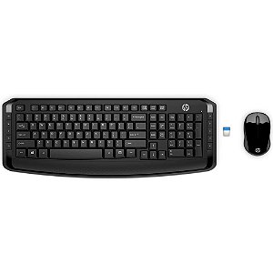 Kit Teclado e Mouse sem fio HP 300 - Preto