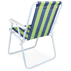 Cadeira Praia Mor 2223 Aço Pintado - Verde e Azul