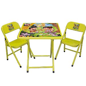 Conjunto Fantasia Mesa Infantil Açomix 2 Cadeiras - Zoo