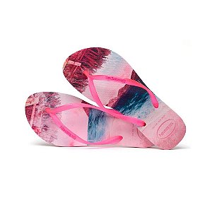 Chinelo Havaianas Slim Paisage Candy Pink - 35/36