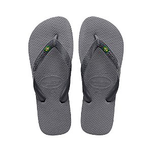 Chinelo Havaianas Brasil Cinza Aço - 37/38