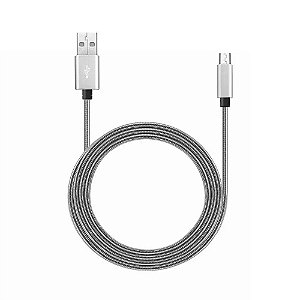 Cabo Micro USB Metal Blindado WI390 Multilaser - Prata/Preto