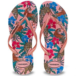 Chinelo Havaianas Slim Tropical Rosa Ballet - 33/34