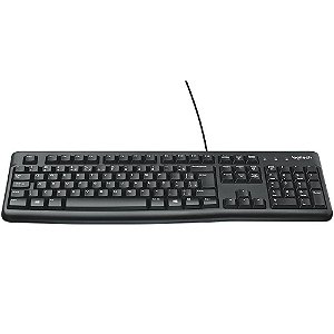 Teclado C/ Fio Logitech K120 ABNT2 - Preto