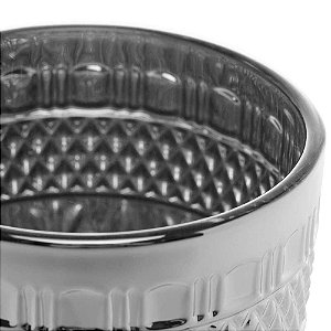 Conjunto 6 Taças Vidro Brand Prata Metalizado 345ml