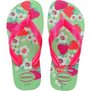 Chinelo Havaianas Kids Flores FC Verde Jardim - 23/24