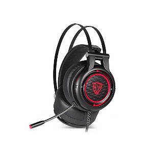 Headset Gamer Motospeed H18 7.1 Surround Preto LED Vermelho