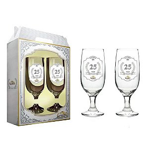 Conjunto 2 Taças Floripa 300ml 25 Anos Bodas de Prata Catuaí