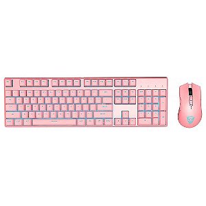 Kit Gamer Motospeed Mouse e Teclado Mecânico CK700 Rosa