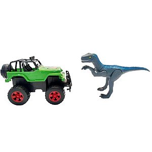 Dino Island Adventure Jipe e Velociraptor Ref.1545 Verde